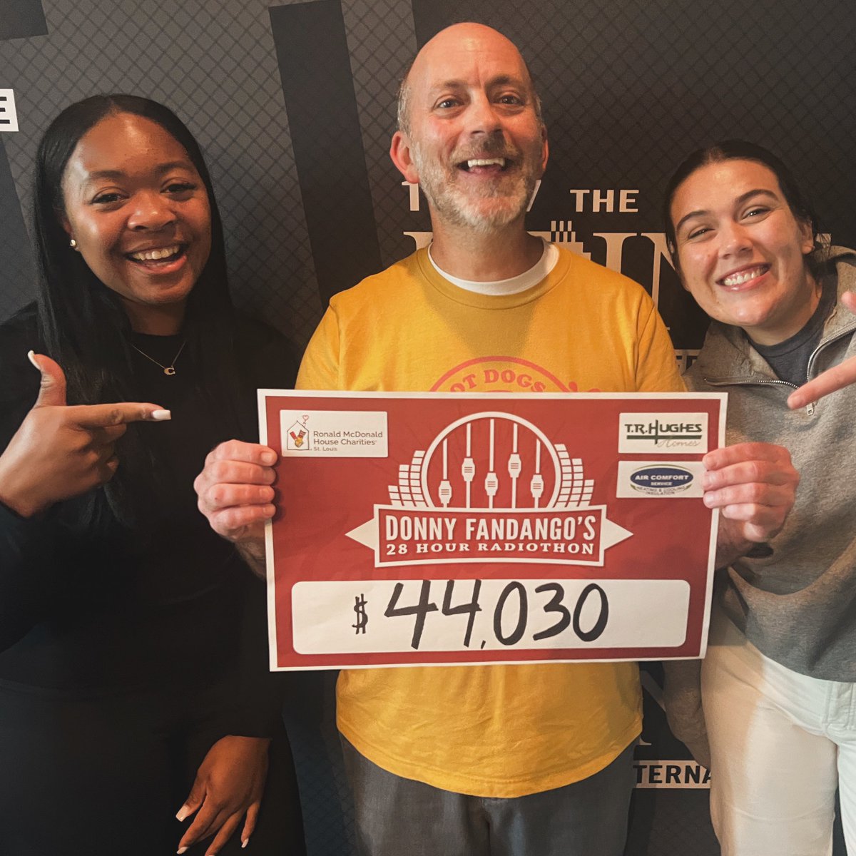 1057thePoint's tweet photo. Thank You! Over $44k raised for @rmhcstl during this year’s @fandango1057 Radiothon! So appreciative of all the support from our Point Listeners! Thanks again to our sponsors T.R. Hughes Homes and Air Comfort Service Heating, Cooling, &amp; Insulation 

Let’s do it again next year! https://t.co/LVNu7NaF5t