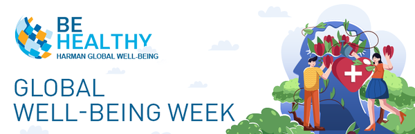 Harman's tweet photo. HARMAN aims to make life easier, productive and entertaining, and part of that is prioritizing employee health and well-being! HARMAN celebrated #GlobalWellbeingWeek with well-being tips, conversations and resources to support self-care, mental health and physical well-being. https://t.co/AqMQRC8zxS