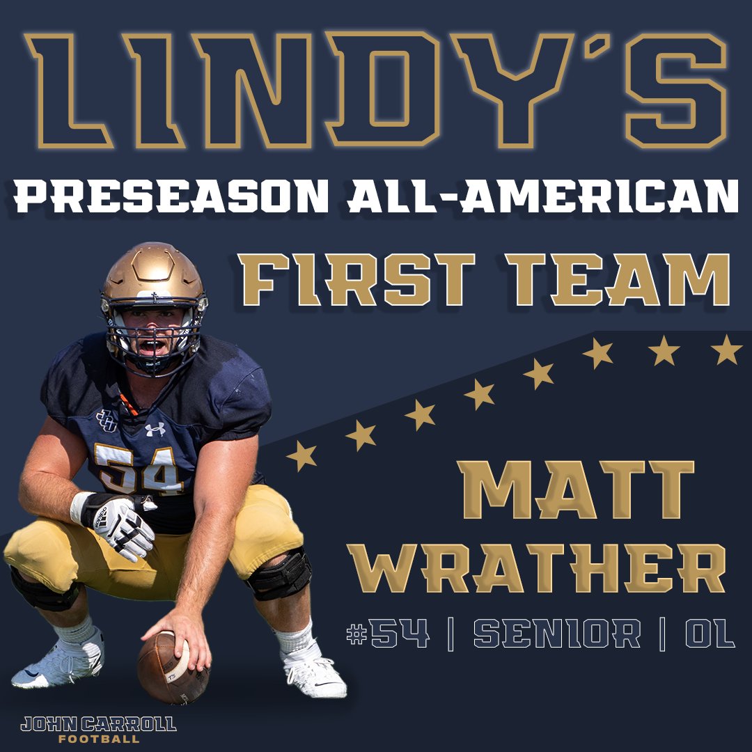 FB: Matt Wrather is a Lindy's Preseason All-American, making the First Team!

The star center is coming off an All-America and Academic All-America® season, with hopes for more success in the fall. Full story: 
jcusports.com/news/2024/6/28…