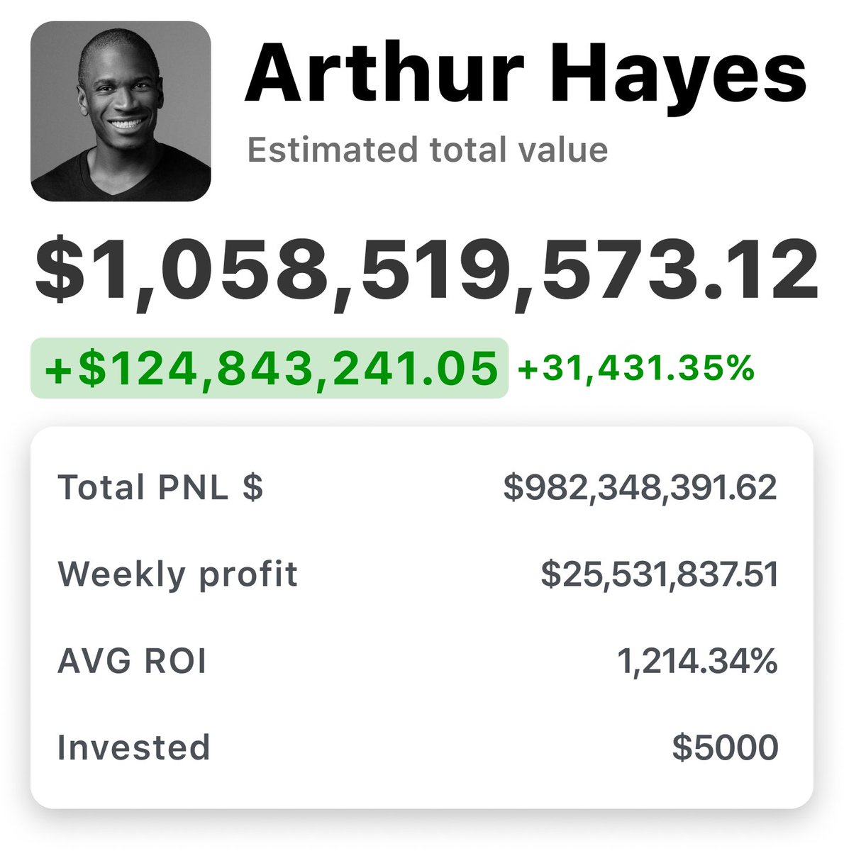 This is Arthur Hayes - one of the most influential figures in crypto.  Starting from $0, his net worth reached a billion in his 30s. He almost  always successfully predicts where the