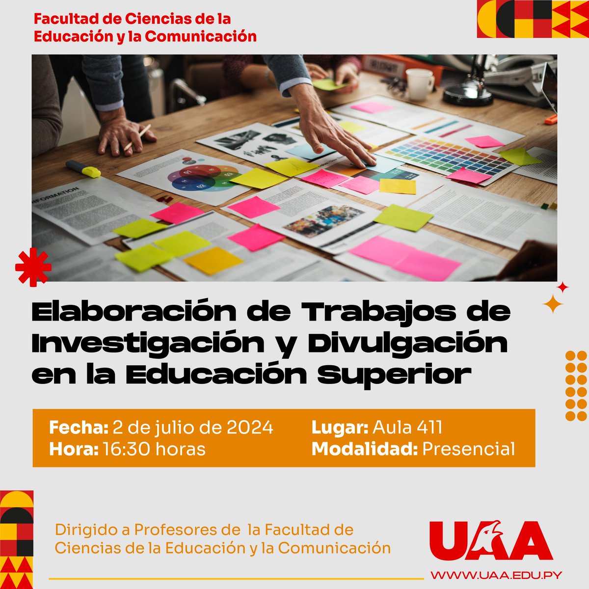uaapy's tweet image. ¡Te invitamos al taller!
"Elaboración de Trabajos de Investigación y Divulgación en la Educación Superior"

🗓️2 de julio
⏰16:30 horas 
📍Aula 411 

¡Te esperamos!
.
.
#OrgulloUAA #UaaPy #Investigación #Paraguay