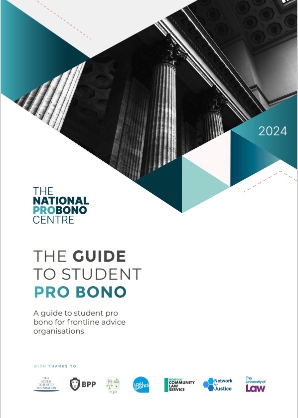 If you work for an organisation providing advice…

Don’t forget, we’ve got advice and tips to support you to start working with students in your community 🫶

Download the guide: nationalprobonocentre.org.uk/wp-content/upl…  

#WeDoProBono #Volunteering #AccessToJustice