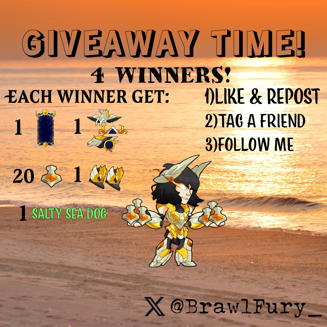 Giving away Brawlhalla
80 Esports v5 colors
4 regal frames
4 Regal Uis
4 Salty Sea Dog titles
(Check the Image for info)
To enter:
~like
~repost
~tag a friend
~follow: <a href="/BrawlFury_/">BRAWLFURY 🇲🇦</a> (me)
The 4 winners will picked on July 2
Good luck everyone :)
#Brawlhalla #Giveaway #code #CEO2024