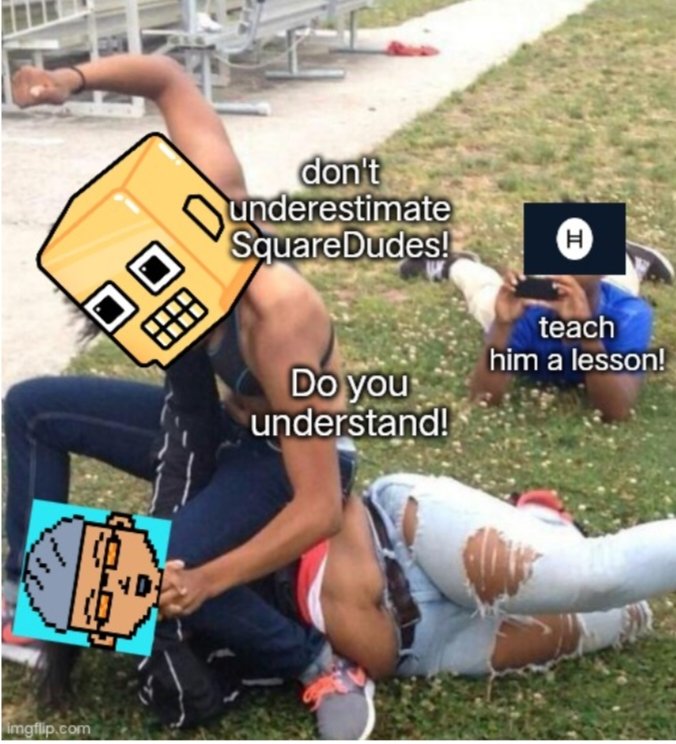 FirzArena's tweet image. Together we are strong! 

#SquareMeme #SquareDrop #WeSquare #HBARbarians #HBARNFTs $HBAR @squaredudesNFT