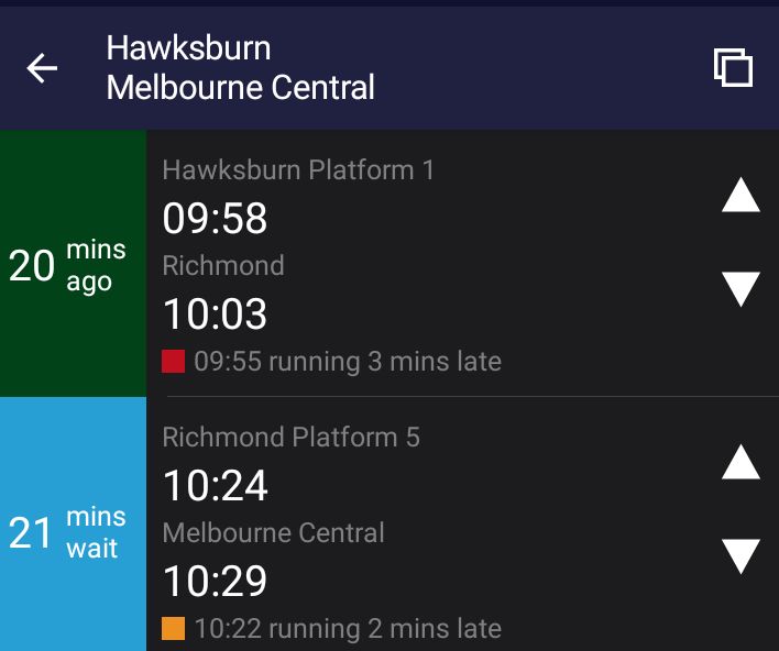 craig_halsall's tweet image. The 20 min trains before 10:30am Saturday are also terrible if a #FrankstonLine train is even slightly late

Miss your #CityLoop connection at #Richmond ("timed" for just 2 mins) &amp;amp; stuck there for 20 mins 😒

30 mins to travel four stops 😬

#MetroTrains
#MoreTrainsMoreOften