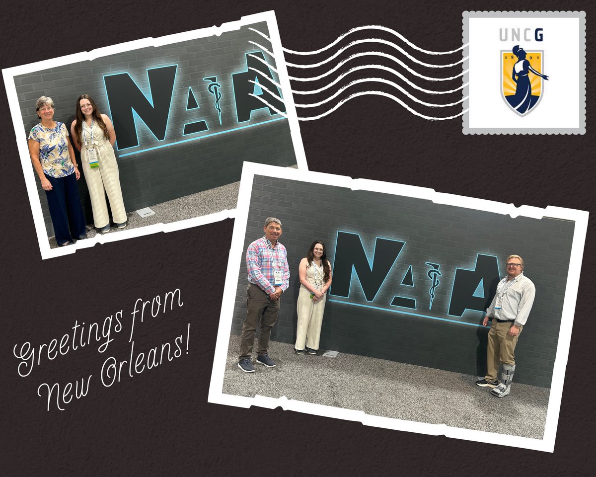 uncg_neuromech's tweet photo. Our athletic training crew had a blast at @nata1950 this week in NOLA! #nata75 
#athletictraining #sportsmedicine #ACL #balance #CPR #concussion https://t.co/adavpqnN0f