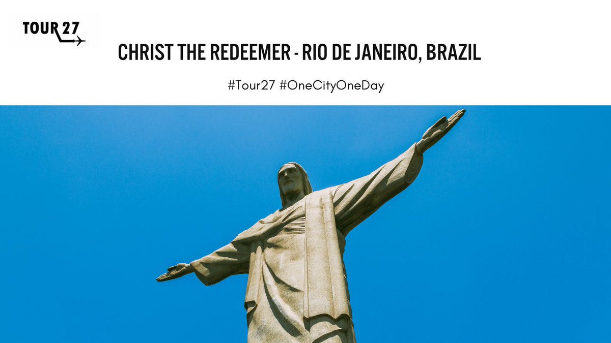 Tour27_'s tweet photo. 📍#ChristtheRedeemer - #RiodeJaneiro #Brazil 🇧🇷 ✝️
It was completed in 1931 &amp; is one of the #NewSevenWondersoftheWorld. Made of reinforced concrete &amp; soapstone, it withstands lightning strikes, which happen frequently due to its high altitude! #Tour27 #OneCityOneDay #PeaceSymbol https://t.co/kpOmN8gtRo