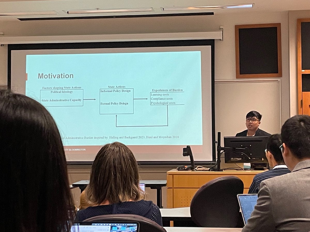 Amanda Rutherford (@a_n_rutherford) on Twitter photo These first time PMRC presenters are killing it! Great job <a href="/elvabbi/">Kyuwoong Kyeong</a> <a href="/jiaenjimmywu/">Jiaen Wu</a> and Karl Santiago. <a href="/IUONeillPhD/">O'Neill Ph.D. Programs</a> <a href="/ONeillMgmtLab/">O'Neill Public and Nonprofit Management Lab</a> These first time PMRC presenters are killing it! Great job <a href="/elvabbi/">Kyuwoong Kyeong</a> <a href="/jiaenjimmywu/">Jiaen Wu</a> and Karl Santiago. <a href="/IUONeillPhD/">O'Neill Ph.D. Programs</a> <a href="/ONeillMgmtLab/">O'Neill Public and Nonprofit Management Lab</a>