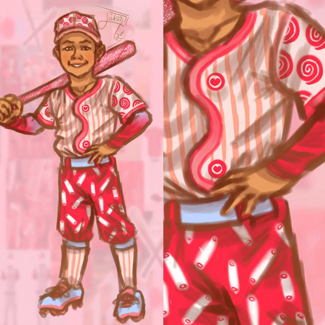 Jabonchito's tweet photo. HOLAAAA hice DISEÑOS para niñxs de BEISBOL inspirados en un REGALIZ 🍭🍬♡♡♡♡
#fashiondesign #boleibol #deporte #regaliz #digitalartists https://t.co/67VSsAMlzy