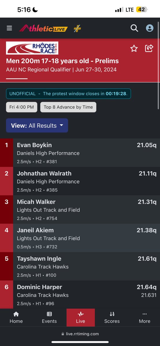EvanBoykin3's tweet photo. New 200m PR at NC AAU regionals
21.05 https://t.co/IaXgmLKLRk