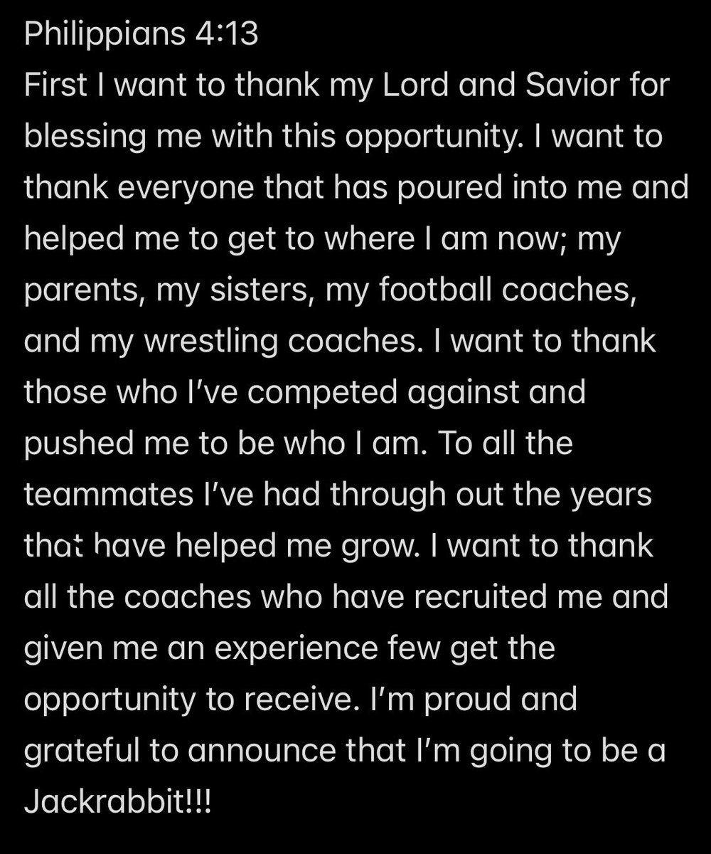 HachMicah58694's tweet image. 🟡🔵Found home!!! 🔵🟡

🐰🟡🔵I am proud to announce that I’m 100% committed to SDSU 🟡🔵🐰

@damion_hahn @SDSURogers3 @CoachRyanOlson @dfreund7 @JohnHodorff @CoachTJLucas @J_Menage3 @GoJacksFB @GoJacksSDSU @SDSU_Recruiting 
#605hogs #lastplay25 #getjacked