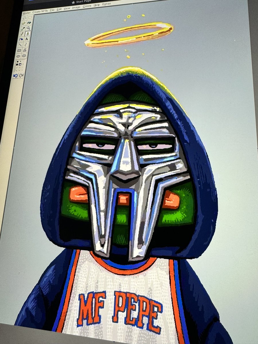 gimiksborn's tweet photo. Woke up this morning to my MFDOOM X PEPE inspired piece sold to the legend Pepelover!! 🤯🙌🙏💯#MFDOOM #PEPE
Appreciate ya boss! Ur a legend!! 🙌🙌
MF PEPE in ALL CAPS! #MFDOOMRIP
#Pepepaint https://t.co/1Waetako2p https://t.co/OQ0WsP2PZq