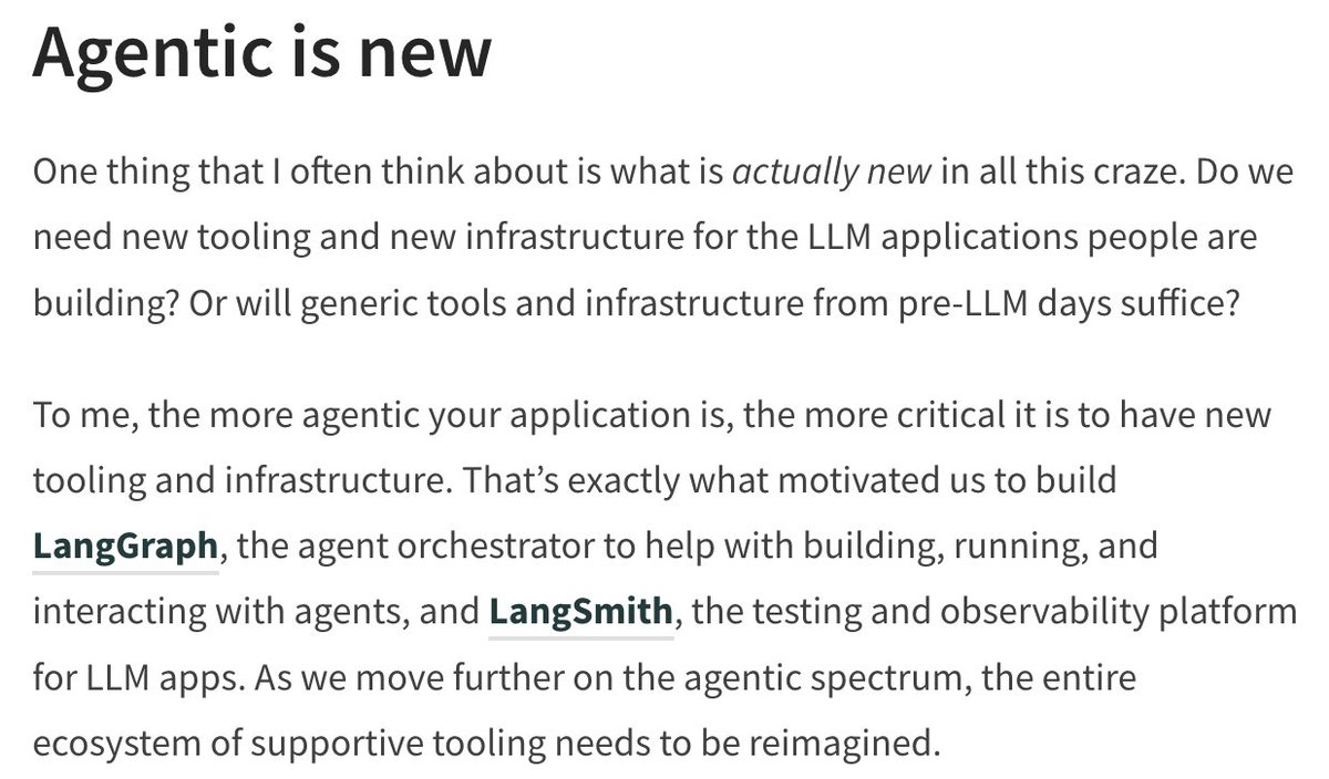 ❓What is an agent?

I get asked this question a lot, so I wrote a little blog on this topic and other things:
- What is an agent?
- What does it mean to be agentic?
- Why is “agentic” a helpful concept?
- Agentic is new

Check it out here: blog.langchain.dev/what-is-an-age…