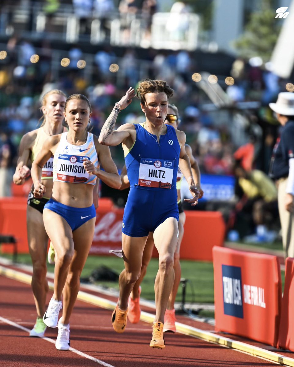 Phew 😮‍💨
 
The stacked first semifinal of the Olympic Trials 1500m goes largely according to form, with a speedy winning time of 4:01.40 by @Nikki_Hiltz and <a href="/sinclaireeee/">Sinclaire Johnson</a>, <a href="/heathair31/">Heather MacLean</a>, <a href="/CoryMcGeeRuns/">Cory McGee</a>, and Elle St. Pierre securing auto qualifiers together in a pack.