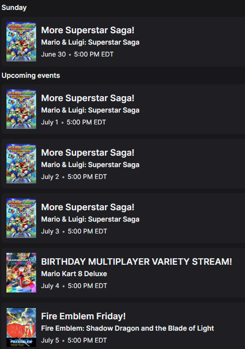 RedMagusGames's tweet photo. No stream today, tooth is still killing me, but here's the stream schdule for the coming week!

Hopefully i feel better enough to actually follow through

Hope to see ya'll there! https://t.co/rbmo5paUuX