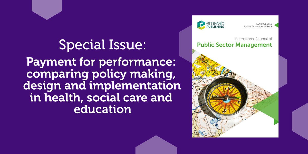 EmeraldFairSoc's tweet photo. This special issue from #IJPSM focuses on payment for performance (P4P) in #health, #socialcare, and #education. Papers cover topics like community verification, barriers to #social impact bonds, frontline #worker performance, and more. Read it here: https://t.co/6txcIZLuSj https://t.co/7wUgUgwHZM