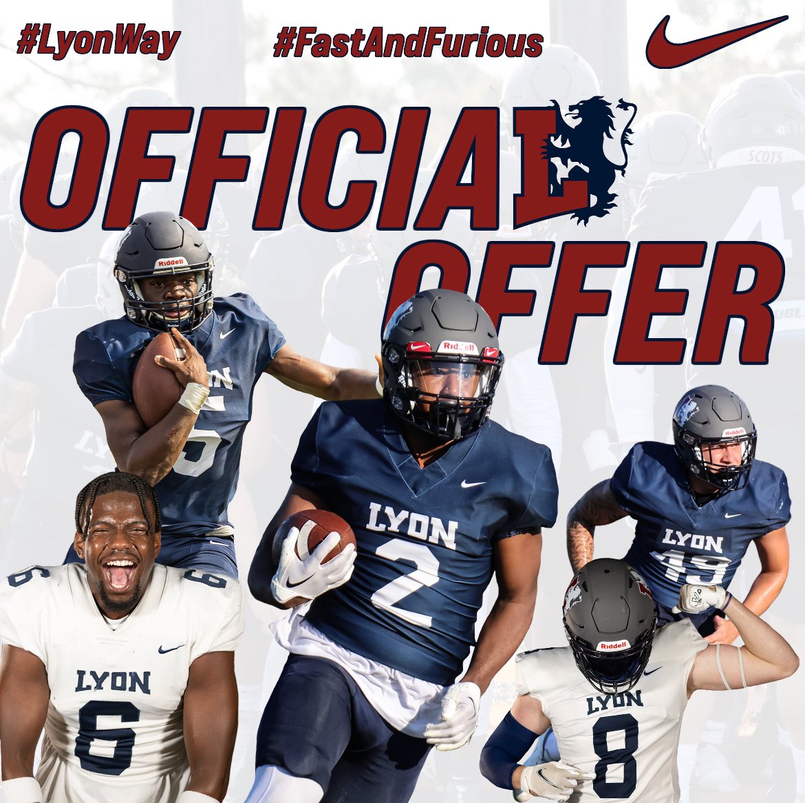 Excited to announce that I have received an offer to play football for Lyon College after a great conversation with <a href="/LyonHBC/">Chris Douglas 🏈</a>!