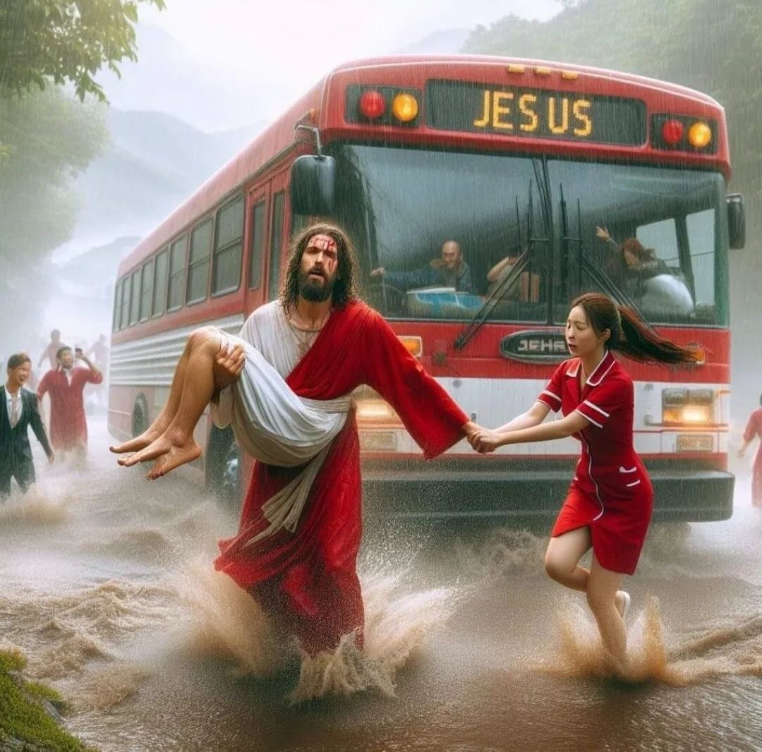 Pedro_Torrijos's tweet photo. Las granjas de engagement a través de IA producen unas imágenes hilarantes (aunque su objetivo es probablemente MUY peligroso).

Por ejemplo, este Jesús de CINCO PIERNAS que se está salvando a sí mismo. https://t.co/4Jgpo4L2Px