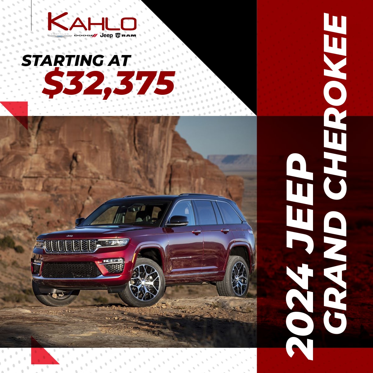 HelloKahloCDJR's tweet photo. Celebrate freedom with the 2024 Jeep Grand Cherokee this 4th of July! Its legendary off-road capability and luxury make every journey extraordinary. 🌟
#JeepGrandCherokee #OffRoadLuxury #4thofJuly #AdventureBound https://t.co/NW9R1mTXgx