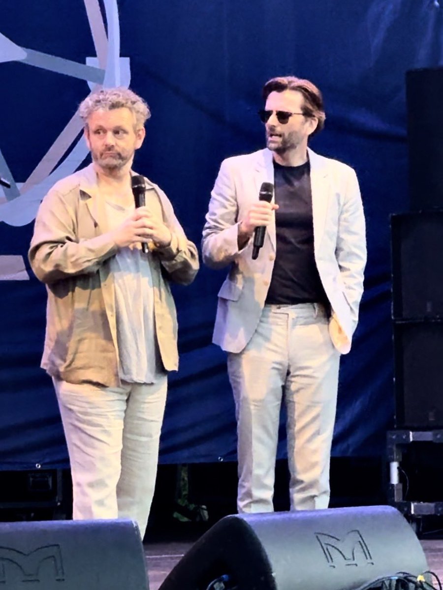 1989_Jayde's tweet photo. Aziraphale and Crowley after they get roped into a community event in the South Downs and they have no idea what is going on https://t.co/2lXxtTdkoA