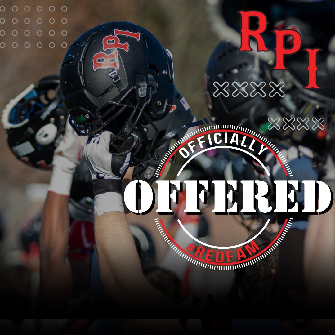 After a great conversation with <a href="/Coach_Marcella/">Nicholas Marcella</a> I’m blessed to announce that I’ve received my first offer from <a href="/RPIFootball/">RPI Football</a>.
<a href="/coachjohnfiore/">Coach John Fiore</a> <a href="/rmhs_football/">Rockets Football</a>
