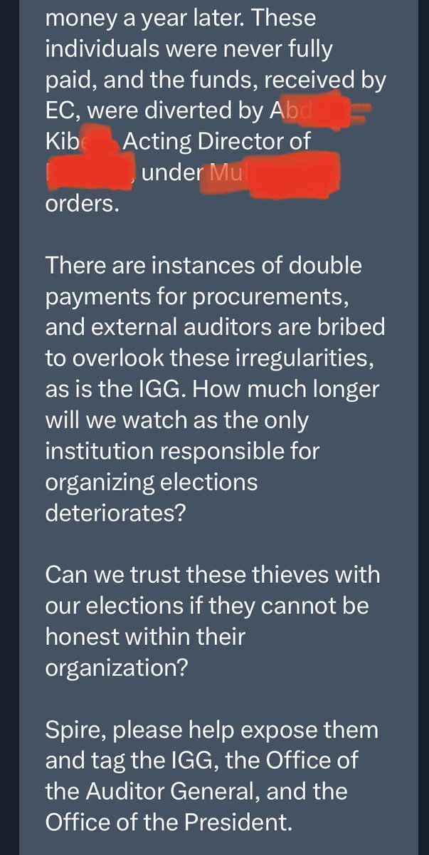 I hope these elegations are not true. <a href="/IGGUganda/">IGG</a> and <a href="/UgandaEC/">The Electoral Commission - Uganda</a> clear the air