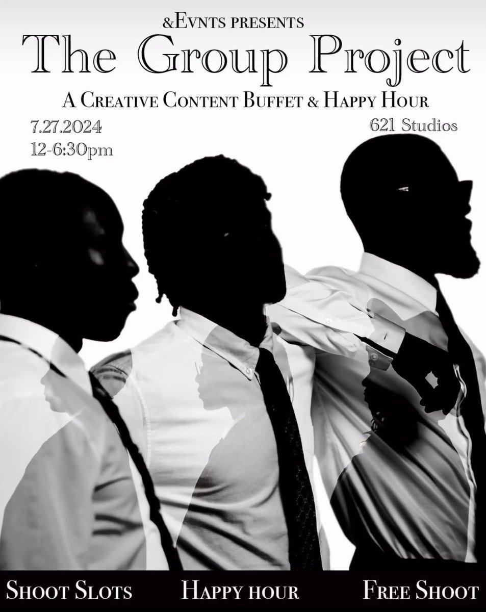 621studios's tweet photo. The Group Project
July 27th

Tickets available soon at @/blacksoulsummer on IG https://t.co/0VrfbQTovH