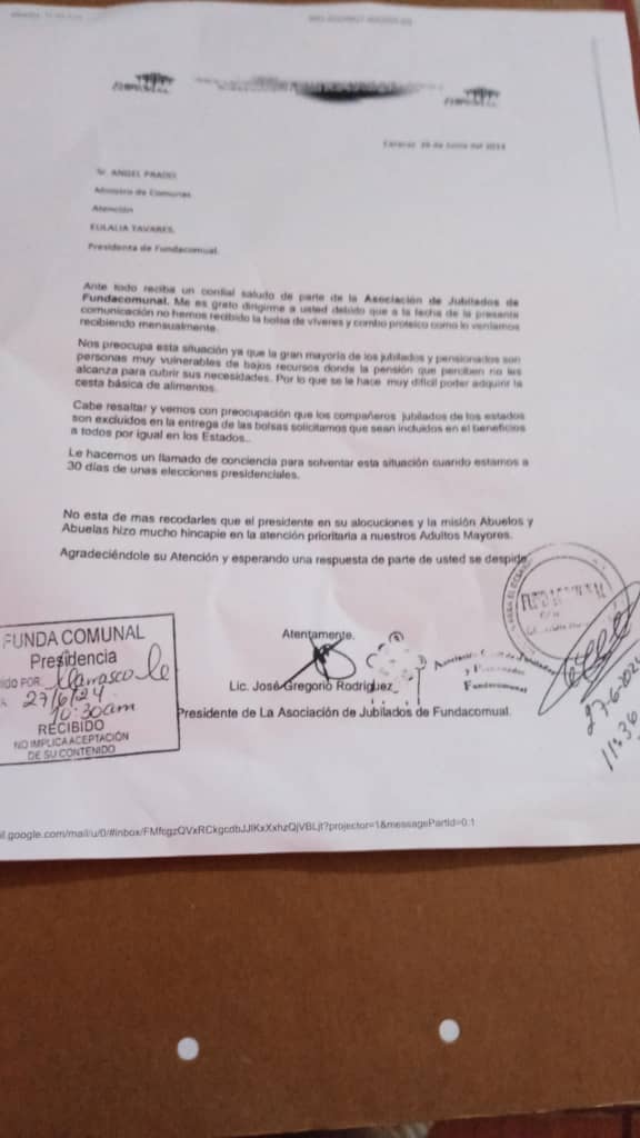 <a href="/AngelPComuna/">Comunero Angel Prado</a> saludos ministros esperamos repuestas de parte de los jubilados de fundacomunal