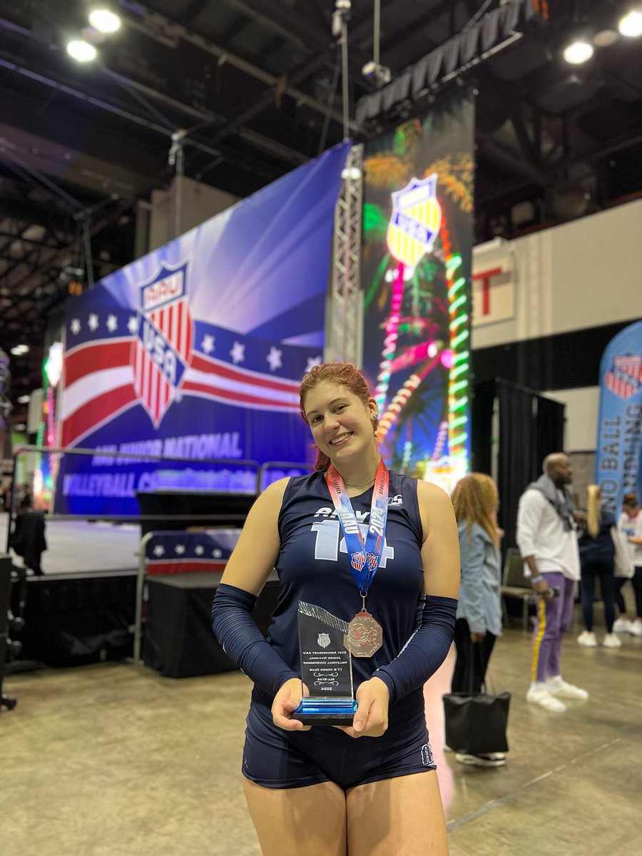 addison_marisko's tweet photo. 13-1 CRAZY weekend and 2nd in 17 Club AAU Nationals🩵❤️ so proud of everyone on this team. TO VEGAS 🎰🎉❤️
#whyA5 #AllAmerican 
c/o 2025
#volleyball @CoachA_McCray @FloridaTechVB @MGAKnights @AF_Volleyball @ERAUVolleyball @puakeola  @Coach_Beaty @LewisWVBall #middleblocker https://t.co/CkUebFOjgw