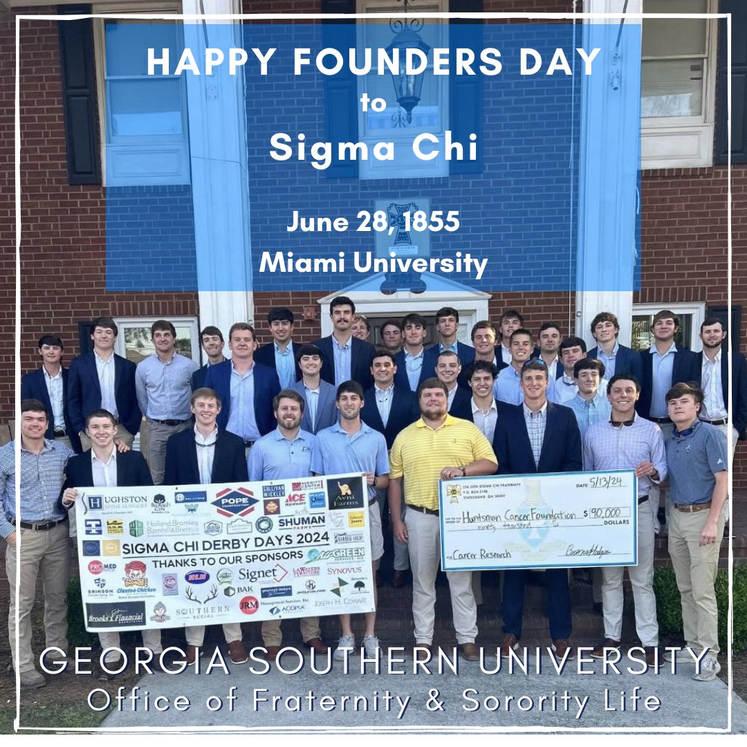 Wishing the men of Sigma Chi a happy Founder's Day. ⁠
⁠
#GSFSL #GSU #EagleNation #GS #StatesboroCampus