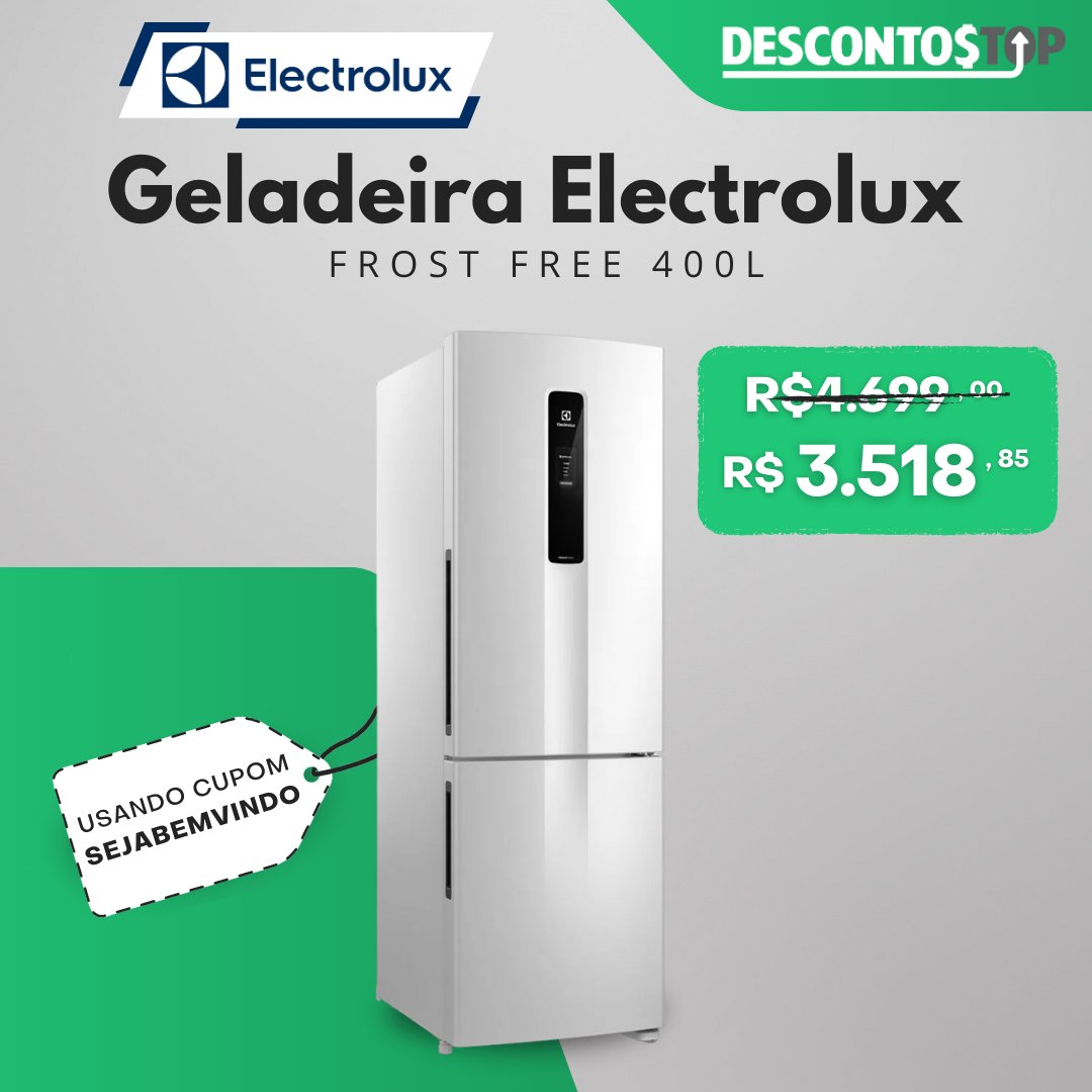 descontostopcom's tweet image. A Electrolux Frost Free 400L te proporciona praticidade e espaço para guardar tudo o que você precisa.
De R$ 4.699,00 por APENAS R$ 3.518,85: desc.vc/lIoed3

#electrolux #geladeira #frostfree #cozinha #organização #oferta #desconto #eletrodomésticos #casa #lar #promoção