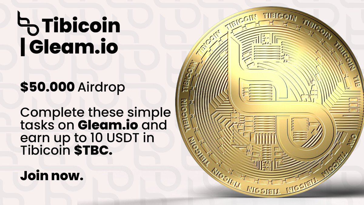 🎉 We're giving away $50,000 in TBC! Just complete simple tasks and you can win directly to your MetaMask. Take advantage of one of the 5000 chances to win! 

Tasks:
💙 Like &amp; RT
💙 Follow 
+++
 &amp; 
<a href="/tibicoin/">Tibicoin</a>

👇 Complete simple tasks in #Gleam &amp; with #MetaMaks
Link in Bio