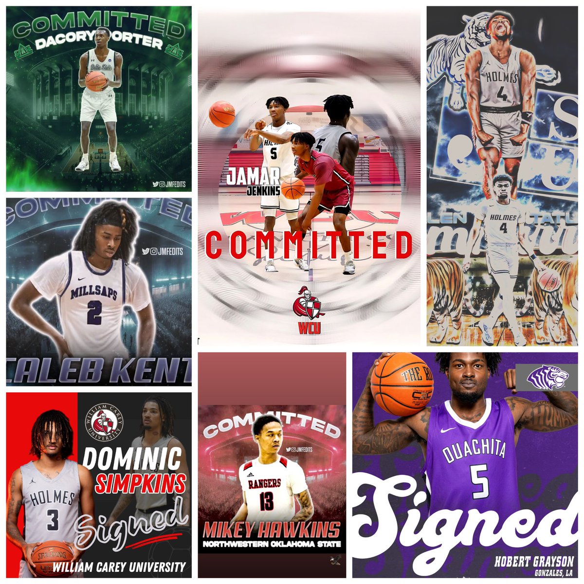 SEVEN Bulldogs are headed to the next level 😤 

Congratulations to our sophomores on continuing their academic and athletic careers at the next level. 

🟣 Hobert Grayson - Ouachita Baptist University 
🔴 Jamar Jenkins - William Carey University 
⚪️ Caleb Kent - Millsaps College