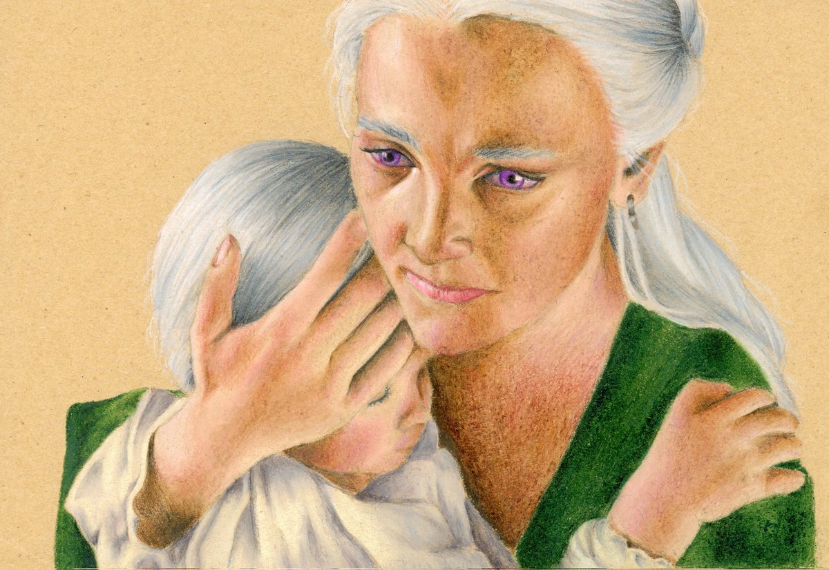 artbykrizzle's tweet photo. Queen Helaena and Princess Jaehaera fleeing Blood & Cheese in #ASonForASon
#hotd #HouseOfTheDragon #asoiaf https://t.co/F4iaLHYAGm
