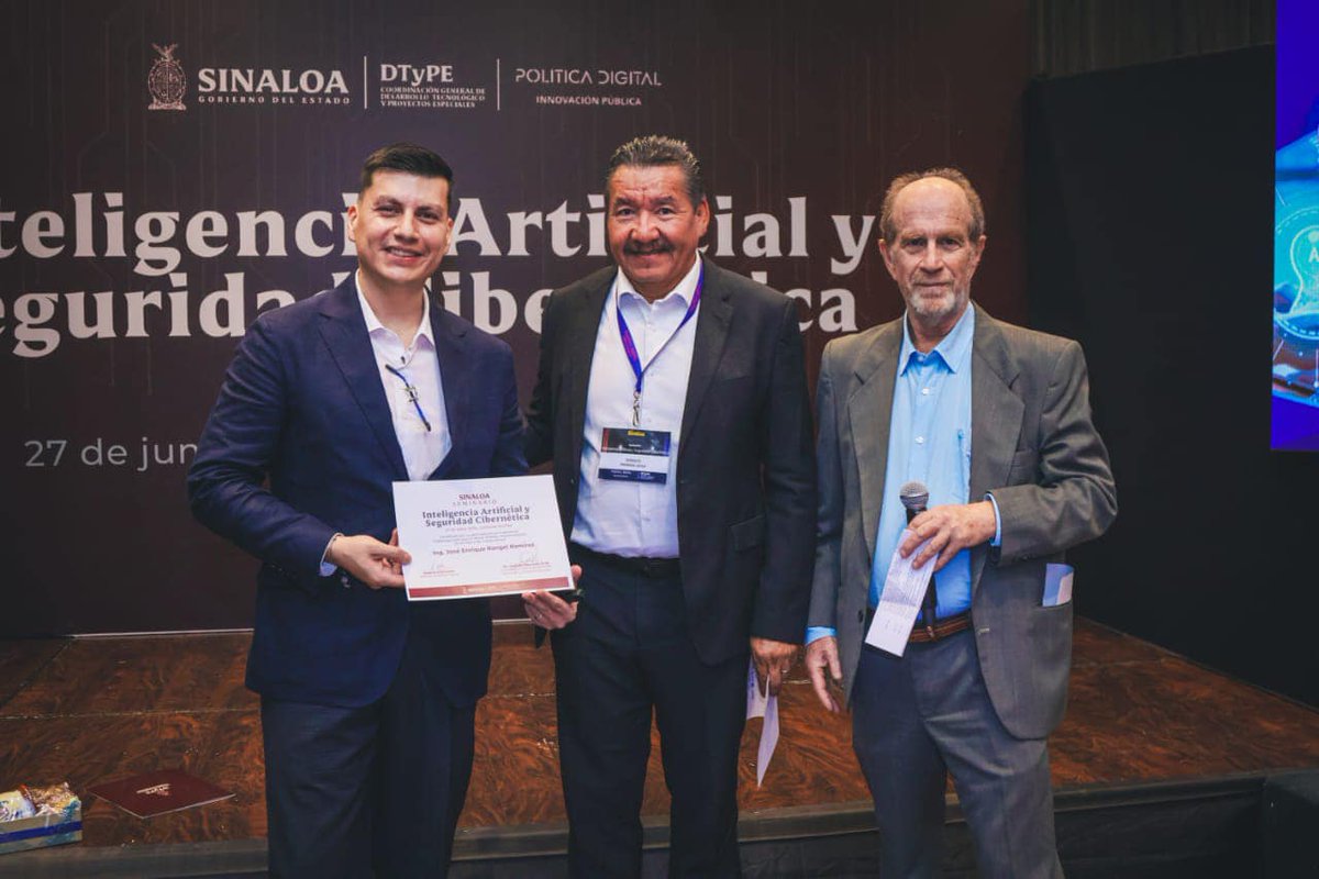 RodolfoMonrealA's tweet image. Se llevo acabo el seminario “Inteligencia Artificial y Seguridad Cibernética”, impulsado por la @DigitalCdt21  en colaboración con la revista Política Digital. Agradecido con los ponentes por compartir su tiempo y conocimientos a las y los asistentes. #Sinaloa #DTyPE