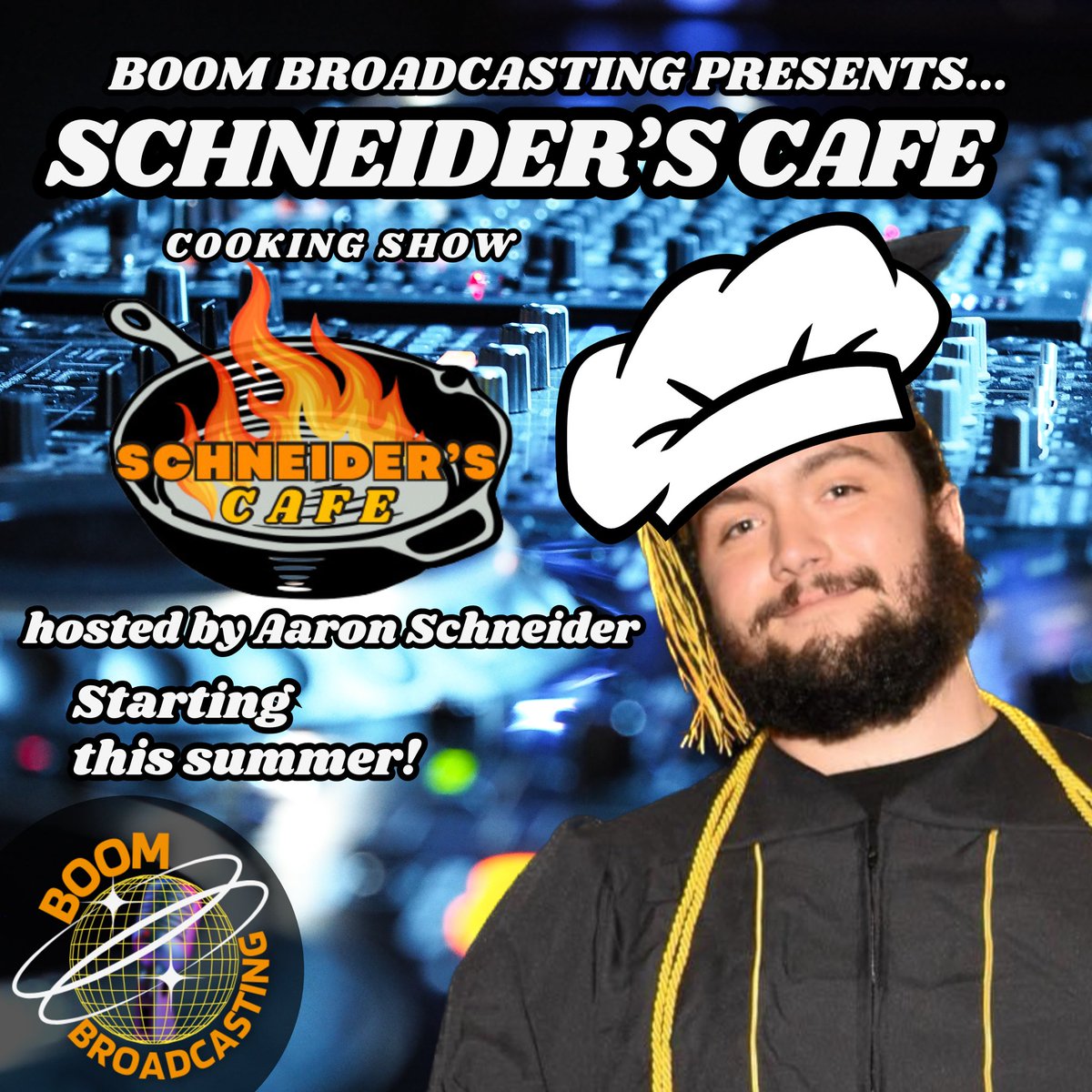 BoomBroadcasts's tweet photo. ANOTHER SHOW ANNOUNCEMENT!

More than just sports. @aaronvschneider brings a cooking show!

Subscribe and follow us for our launch: https://t.co/owqlaa4aa4 https://t.co/OYYyfZWZeL
