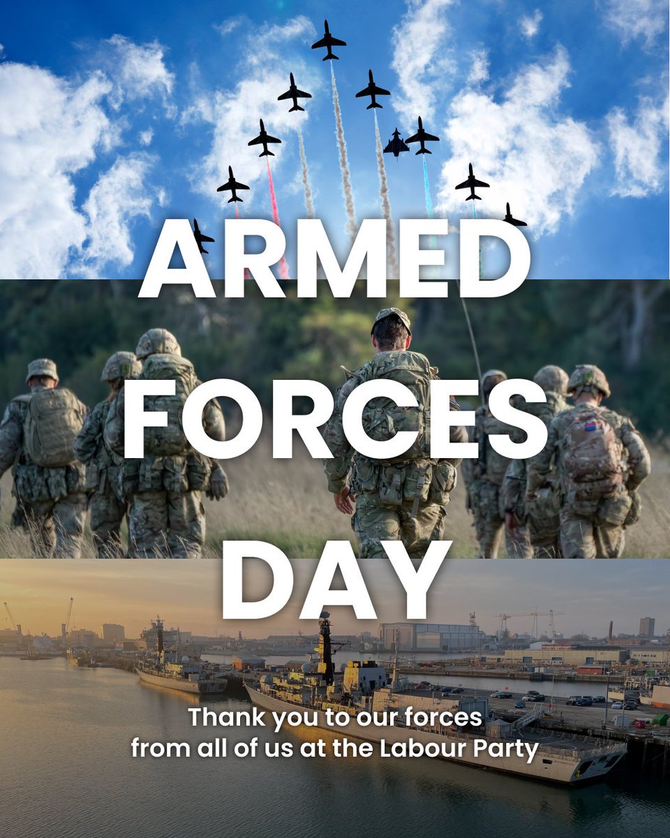 On Armed Forces Day, we stand by Britain's service personnel and show our unwavering support and gratitude.

From all of us at the Labour Party: thank you.