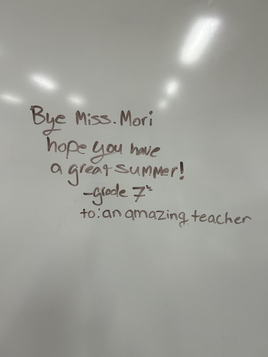 Walked into my room this morning to find this lovely note! I will miss you all! Have a great summer <a href="/stmhagersville/">St. Mary's School</a> 💙