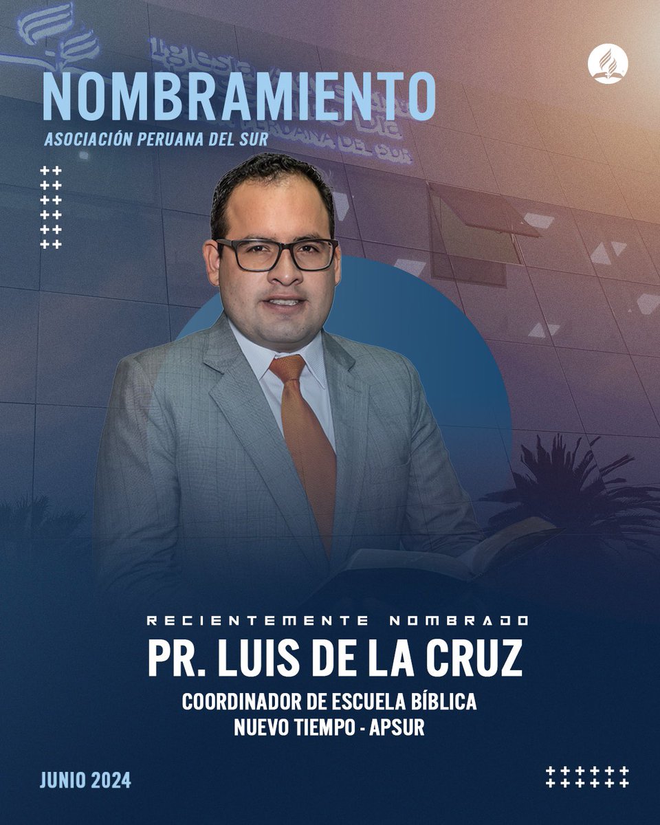 #Nombramiento 

Extendemos nuestro saludo al Pr. Luis De La Cruz, quien recientemente ha sido nombrado como Coordinador de Escuela Bíblica Nuevo Tiempo para la #APSur. 

Deseamos que Dios guíe su ministerio y la nueva responsabilidad que hoy asume.

#NuevosRetos