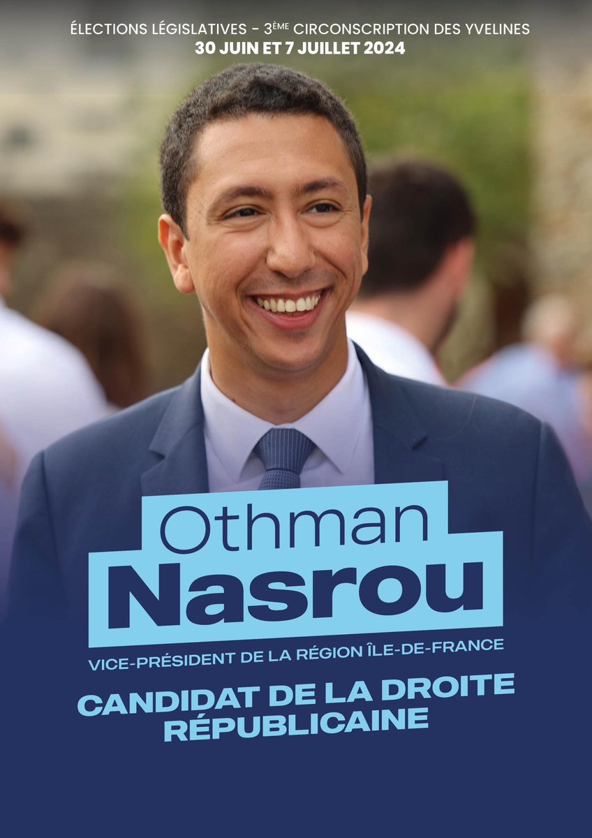 othmannasrou's tweet photo. Dans la 3e circonscription des Yvelines, nous avons mené une belle campagne qui démontre que la droite républicaine est crédible quand elle assume ses convictions et s'en donne les moyens. Merci du fond du cœur à tous ceux qui y ont contribué. Rendez-vous dimanche ! https://t.co/OCvHSBa8VW