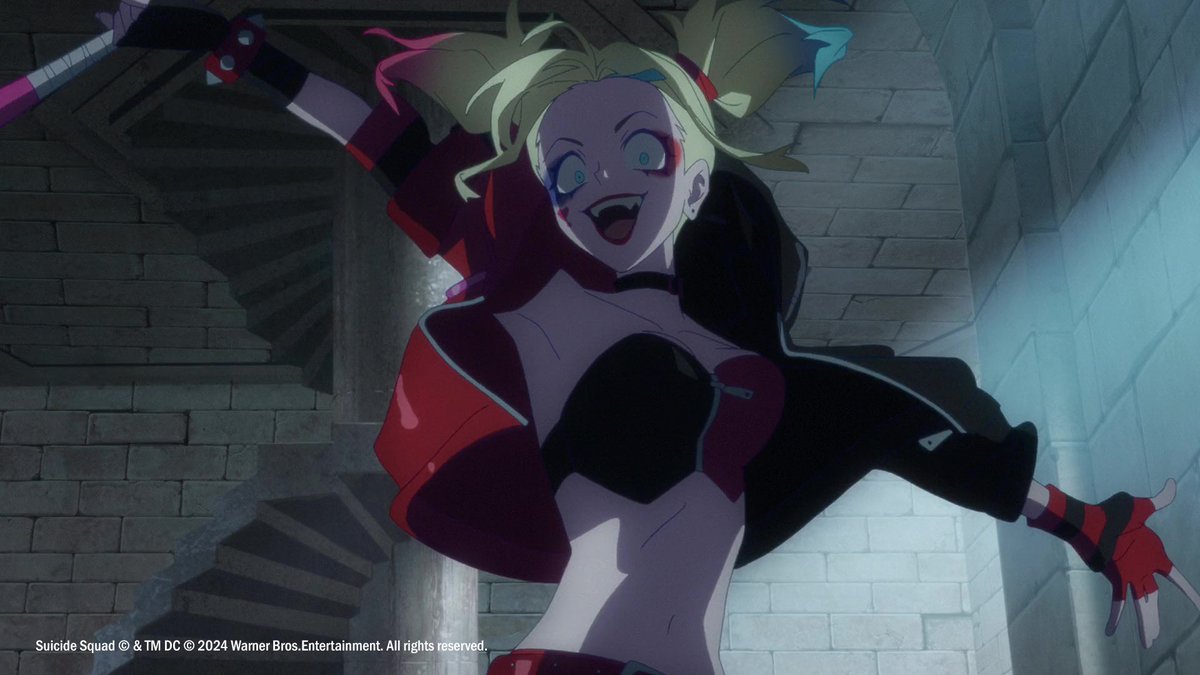 animetv_jp's tweet photo. Welcome to another world, Harley! 🤪

— Watch SUICIDE SQUAD ISEKAI on Hulu &amp; Max! https://t.co/g50ssRZJRU
