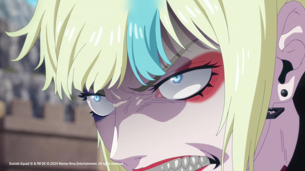 animetv_jp's tweet photo. Welcome to another world, Harley! 🤪

— Watch SUICIDE SQUAD ISEKAI on Hulu &amp; Max! https://t.co/g50ssRZJRU