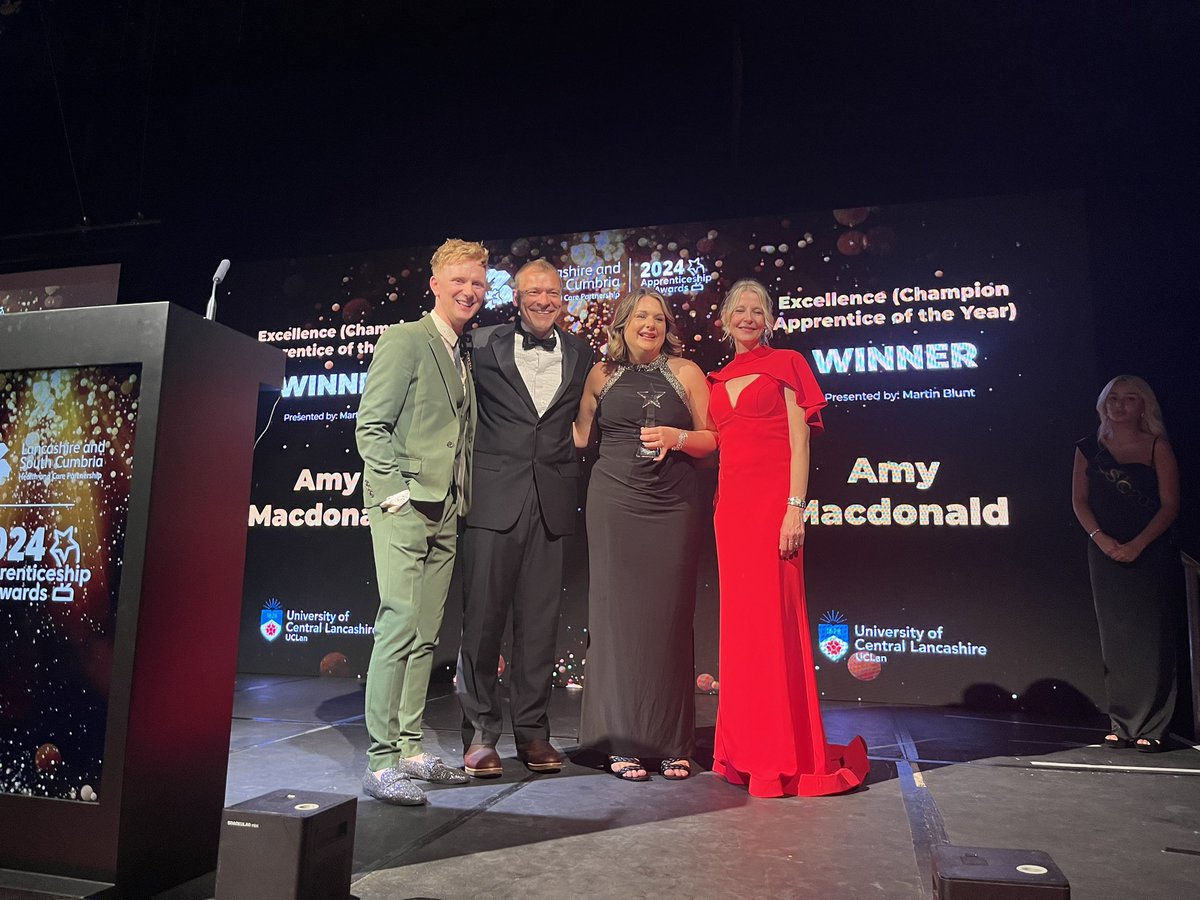 Our final award of the night has been announced! 

The Excellence (Champion Apprentice of the Year) award presented by our headline sponsor, The University of Central Lancashire - @UCLan, goes to...  

✨ Amy Macdonald! ✨

A MASSIVE congratulations, Amy!  🥳 🏆 

#LSC2024
