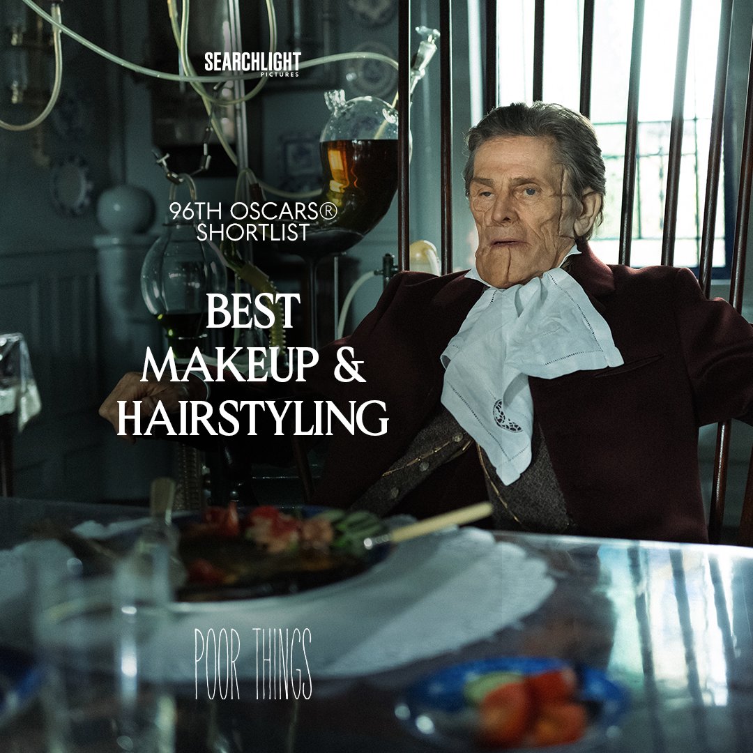 ThePoorThingsRP's tweet photo. 🎬 ℙ𝗈𝗈𝗋 𝖳𝗁𝗂𝗇𝗀𝗌 › 𝖮𝗌𝖼𝖺𝗋𝗌.
#PoorThingsRP ! POOR THINGS
N͟e͟w͟ѕ from #AwardsOscarsRP

POOR THINGS has been shortlisted for BEST MAKEUP AND HAIRSTYLING at the 96th Oscars®! https://t.co/D8It7VGbiv
