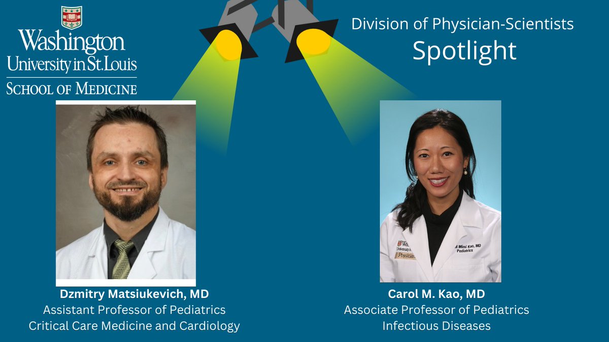 The July issue of <a href="/WashUDPS/">WashU Medicine Division of Physician-Scientists</a> Newsletter is out! This month we spotlight two of our newest Dean's Scholars, Drs. Dzmitry Matsiukevich and Carol M Kao. Read about their roads to becoming physician-scientists!  @WashUPeds 
wustl.box.com/s/vm54ye9j7st5…