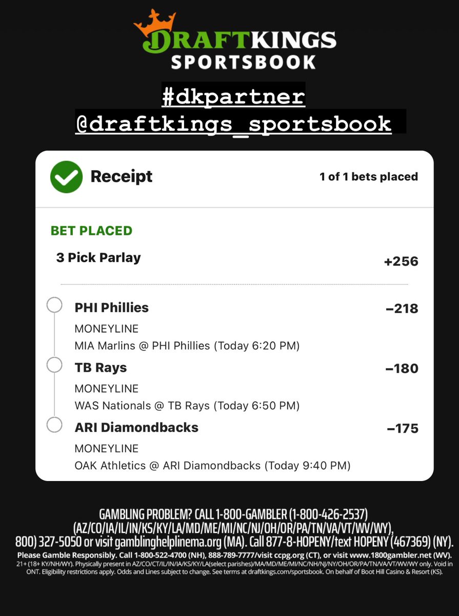 Tonight #dkpartner <a href="/DKSportsbook/">DraftKings Sportsbook</a>