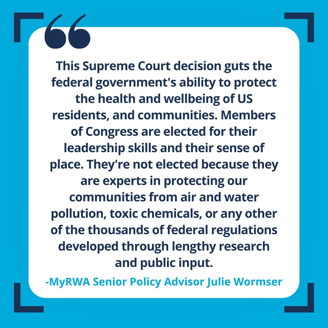 Statement on the Chevron Doctrine Supreme Court Decision from MyRWA's Senior Policy Advisor:

ow.ly/XNcU50Ss9Ni