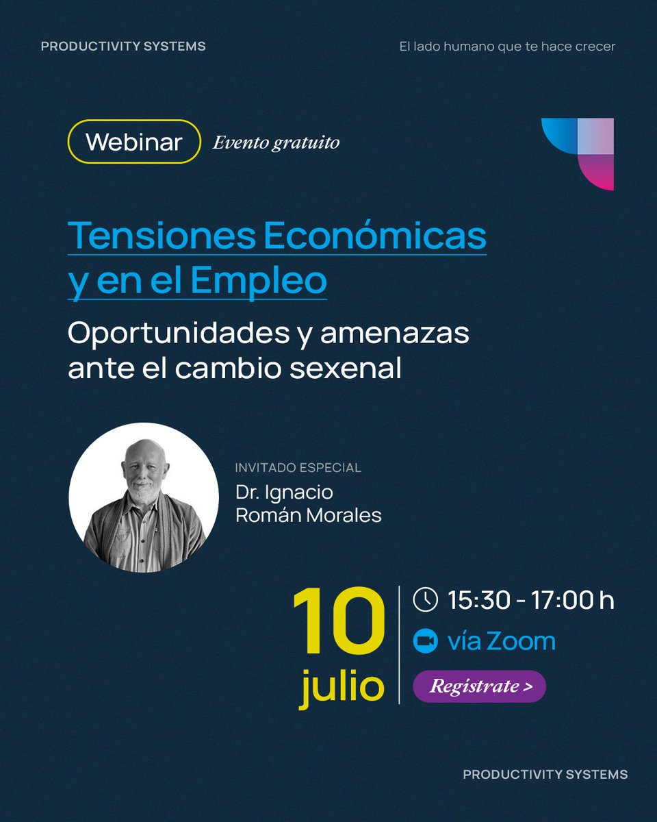 ProductivitySys's tweet image. Únete a nuestro próximo Webinar y descubre las oportunidades y amenazas ante el cambio sexenal, de la mano del Dr. Ignacio Román Morales.

Evento sin costo. ¡Reserva tu lugar!

Regístrate:
us02web.zoom.us/meeting/regist…