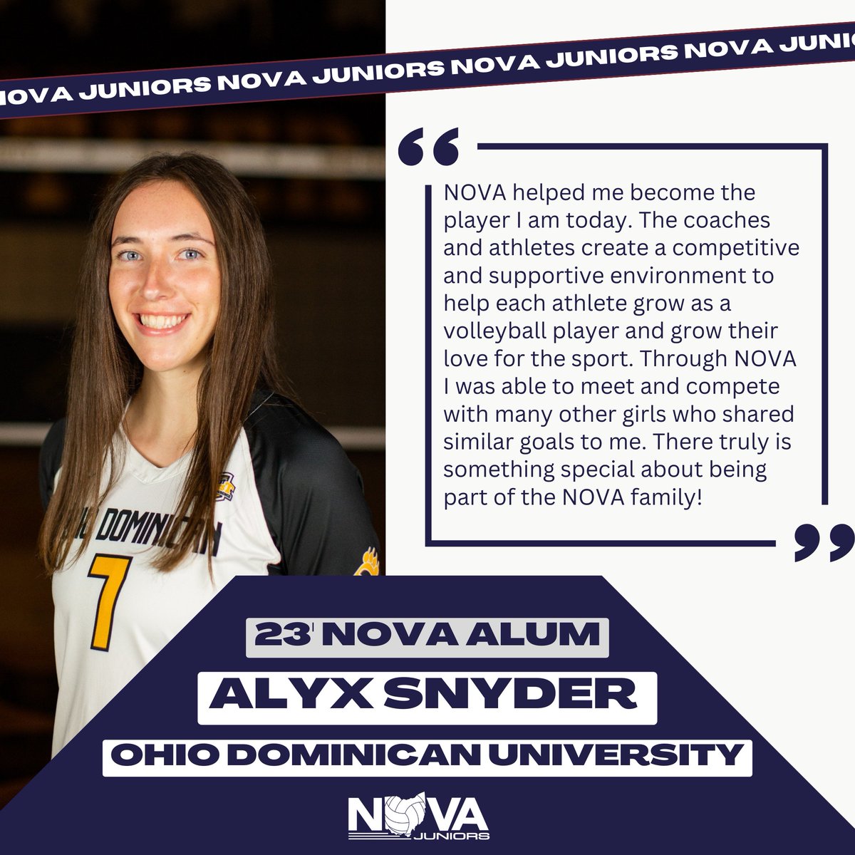 Why choose NOVA Juniors?

“Through NOVA I was able to meet and compete with many other girls who shared similar goals to me. There truly is something special about being part of the NOVA family!”

#theNOVAway #WTD #LOVBClub