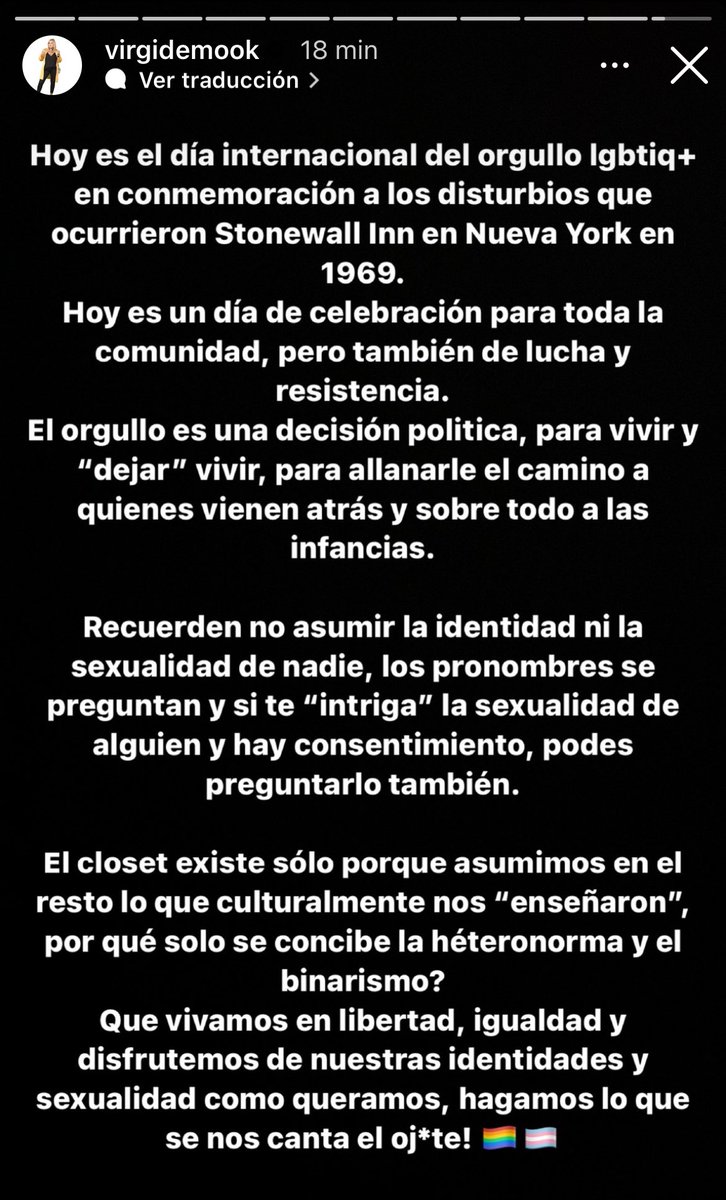 fedeebongiorno's tweet photo. 👁️ Virginia de #GranHermano se pronunció por el Día Internacional del Orgullo:

“Hagamos lo que se nos canta el ojete” https://t.co/6jBLnR1nCO